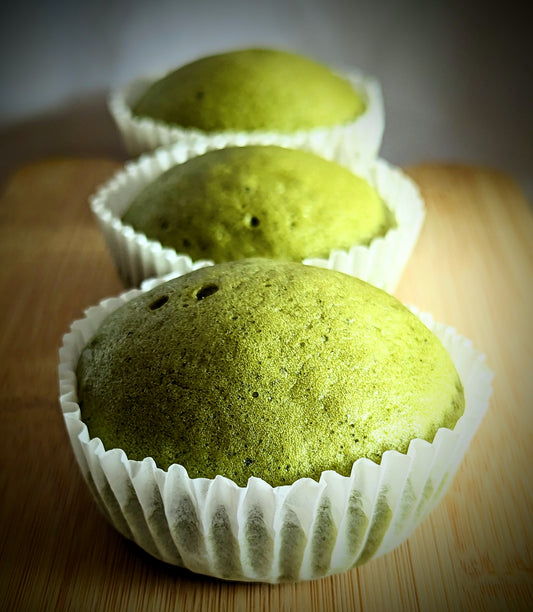 Matcha Mushi Pan with White Chocolate Chips